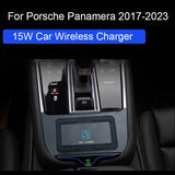 15W Wireless Charger Panel For Porsche Panamera 2017-2023 Car Interior Accessory LINGLUYANG