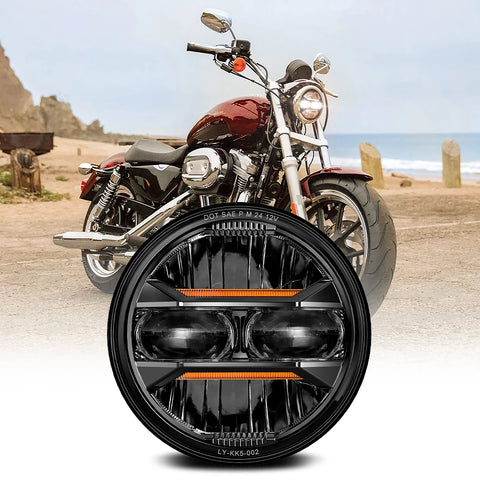 Universal 5.75 Inch Led 12V Headlight Motorcycle DRL 1 5 3/4 Headlamp For Harley Sportster Roadster Glide Dyna For Yamaha Hon