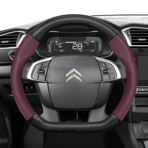Citroen Breathable Carbon Fiber Leather Cover Car Interior Accessory Hocasen