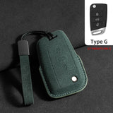 Suede Car Remote Key Case Cover for Volkswagen Golf
