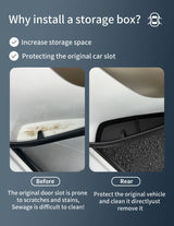 Smart #1 #3 Door Side Storage Box Front Rear Door Handle Tray Organizer Tidying TPE Car Accessories Black Car Interior Access