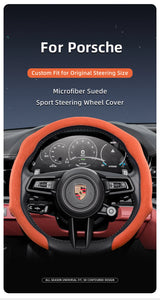Premium Suede Steering Wheel Cover for Porsche Cars Car Interior Accessory Hocasen