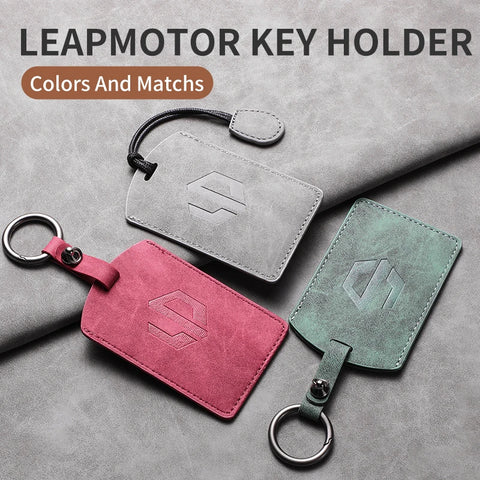 Car Remote Key Case Cover For Leapmotor C16 B01 C10 C11 Sheep Suede Car Key NFC Card Protector Shell Kychain Holder Accessori