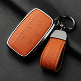 Aluminum Alloy Goatskin Car Key Case Cover for Jaguar JLR