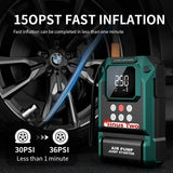 12V All-in-One Car Emergency Tool: Jump Starter, 150PSI Air Compressor, Portable Power Bank &amp; LED Light, Ideal for 6.0L G
