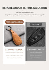 Car Key Cover For Ford Puma Grand C Max Focus Mondeo Kuga Fiesta Ecosport Transit Kuga Leather Car Key Case Cover Car Key Cov