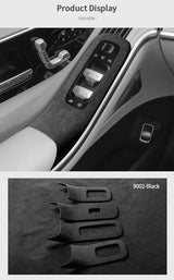 Car Window Control Panel Frame Trim Sticker for Mercedes (W223) S-Class Interior Accessories Made of Alcantara