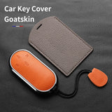Aluminum Alloy Goatskin Car Key Case Cover For Aito M9 2024 Car Interior Accessory OEM