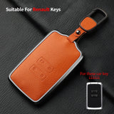 Metal and Leather Car Key Case Cover For Renault Clio Kadjar Capture Koleos Espace Master Talisman Talisman Scenic Protect Cover