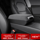 For Tesla Model Y Juniper 2025 2026 Center Console Armrest Organizer Box Heightened Cushion Suede Interior Upgrade for Model