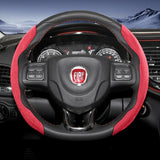 Suede Steering Wheel Cover Sports Design for Fiat 500
