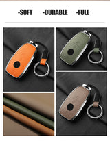 Metal and Leather Car Key Case Cover for Mercedes Benz Car Interior Accessory OEM