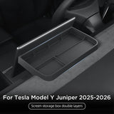 Smabee for Tesla Model Y 2025 Juniper Dashboard Storage Tray Car Display Screen Rear Storage Box Tray Accessories Black Dashb