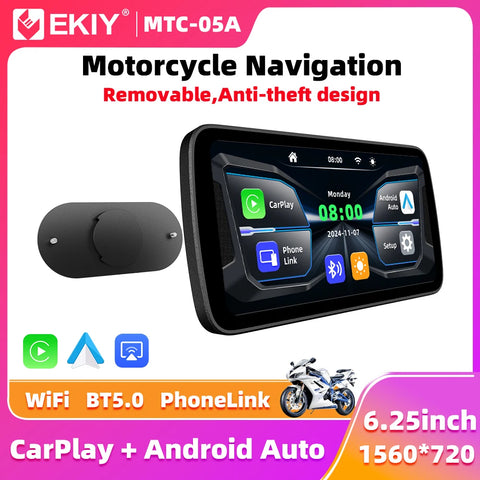 6.25" Wireless CarPlay GPS Motorcycle Digital Display Car Interior Accessory EKIY