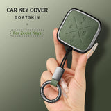 Metal and Leather 4 Button Car Key Case Cover for Zeekr X 001 009 2022 2023 Car Key Case OEM
