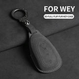 Suede Car Key Case Cover For Wey Coffee 01 Tank Tank300 Car Key Protective Shell Accessories Car Key Shell Replacement NONE