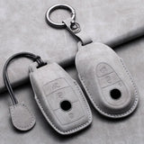 Car Key Cover For Mercedes Benz A C E S G Class GLC CLE CLA W177 W205 W213 W222 X167 AMG Leather Car Key Protective Cover Car