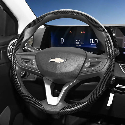 Carbon Fiber Texture Steering Wheel Cover for Chevy Silverado Car Interior Accessory Hocasen
