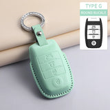 Leather Car Remote Key Case Cover Shell for KIA Models