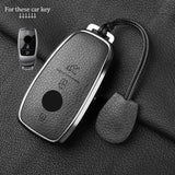 Metal and Leather Car Key Case Cover for Mercedes Benz