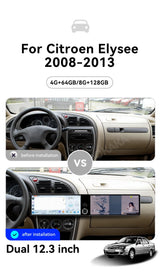 24.6" Dual Screen Android Head Unit for Citroen Elysee 2008-2013 Android Head Unit Aotsr