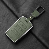 Metal and Leather Car Key Case Cover for Jaguar I-PACE Keychain Accessories