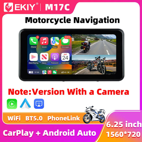 6.25" CarPlay GPS with TPMS for Universal Motorcycles Android Head Unit EKIY