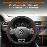 Suede Matte Carbon Steering Wheel Cover for Renault