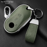 Metal and Leather Car Key Case Cover for Various Mercedes Benz Models