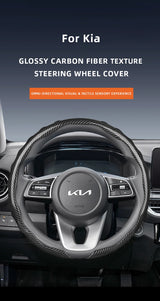 Kia Carbon Fiber Snap-On Steering Wheel Cover Car Interior Accessory Hocasen