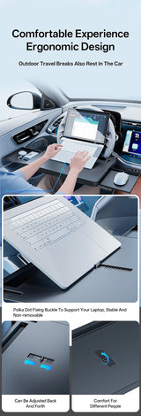 Car Tray Table Food Tray Desk Folding Laptop Desk Auto Steering Wheel Tray Mount Adjustable Water Cup Computer Bracket Car In