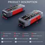 Car Jump Starter With Air Compressor Jump Starter Power Bank Portable Battery Starter 150PSI Air Pump With LED Light Jump Sta