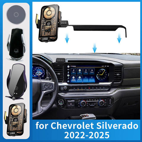 Wireless Charging Phone Mount for Chevy Silverado 2022–2025 Car Phone Holder OEM