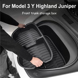 For Tesla Model 3 Y Highland Juniper Car Front Trunk Storage Box TPE Material Organizer Container Front Trunk Accessories Car