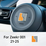 Car Steering Wheel Emblem Suede Decoration Sticker for Zeekr 001 21-25 Interior Modification Accessories