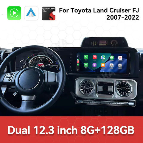 24.6 Inch Android Dual Screen Head Unit for Toyota Land Cruiser Android Head Unit Aotsr 8G128G and 360Camera Eight Core