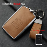 Metal and Leather Car Key Case Cover For Renault Clio Kadjar Capture Koleos Espace Master Talisman Talisman Scenic Protect Cover