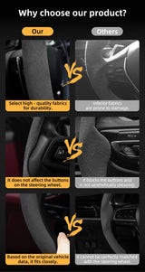 Anti-Slip Suede Steering Wheel Cover for Ram 1500 Car Interior Accessory Hocasen