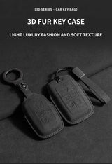 Suede Car Key Case Cover For Land Rover Range Rover Sport Evoque Velar Discovery 5 Sport Car Interior Accessory OEM