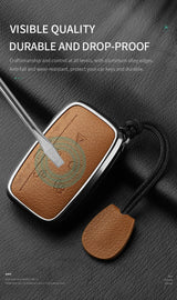 Aluminum Alloy Goatskin Car Key Case Cover for Jaguar JLR
