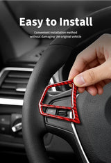 For BMW F30 F32 F34 (2013-2019) Car Steering Wheel Button Panel Trim Sticker Anti Scratch Carbon Fiber Interior Tuning Accessory