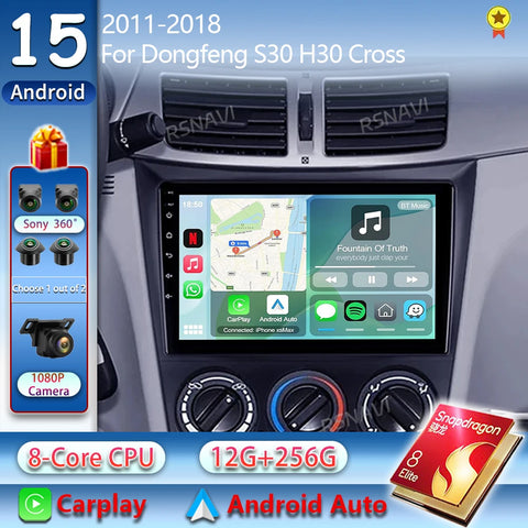 Android 15 GPS Navigation Stereo for Dongfeng S30 H30 2011-2018 Android Head Unit RSNAVI