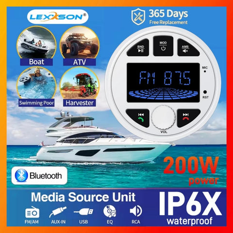 Waterproof Marine Bluetooth Audio Receiver for Boats and ATVs Marine Audio OEM Default Title
