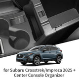 Smabee for Subaru Crosstrek/Impreza 2025+ Center Console Organizer Box ABS Car Tray Organizer Accessories Tidying Black Car I