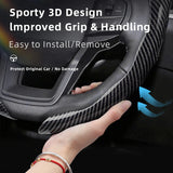 Ford Carbon Fiber Snap-On Steering Wheel Cover Car Interior Accessory Hocasen