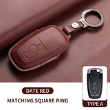 Leather car key case cover for 5 Ford models