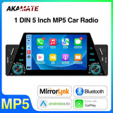 1 Din CarPlay Android Auto for Universal Vehicles Android Head Unit AKAMATE