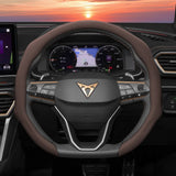 Perforated Leather Steering Wheel Cover for Cupra