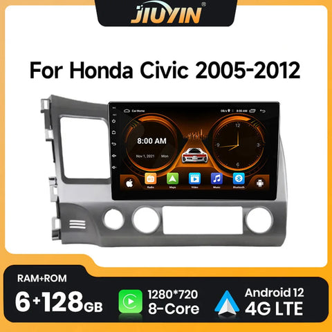 10-inch Android 12 Multimedia Radio for Honda Civic 2005–2012 Android Head Unit JIUYIN