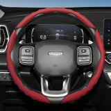 Wave Steering Wheel Cover Red for Haval H9 2025 Car Interior Accessory Hocasen Red 3-Piece Set